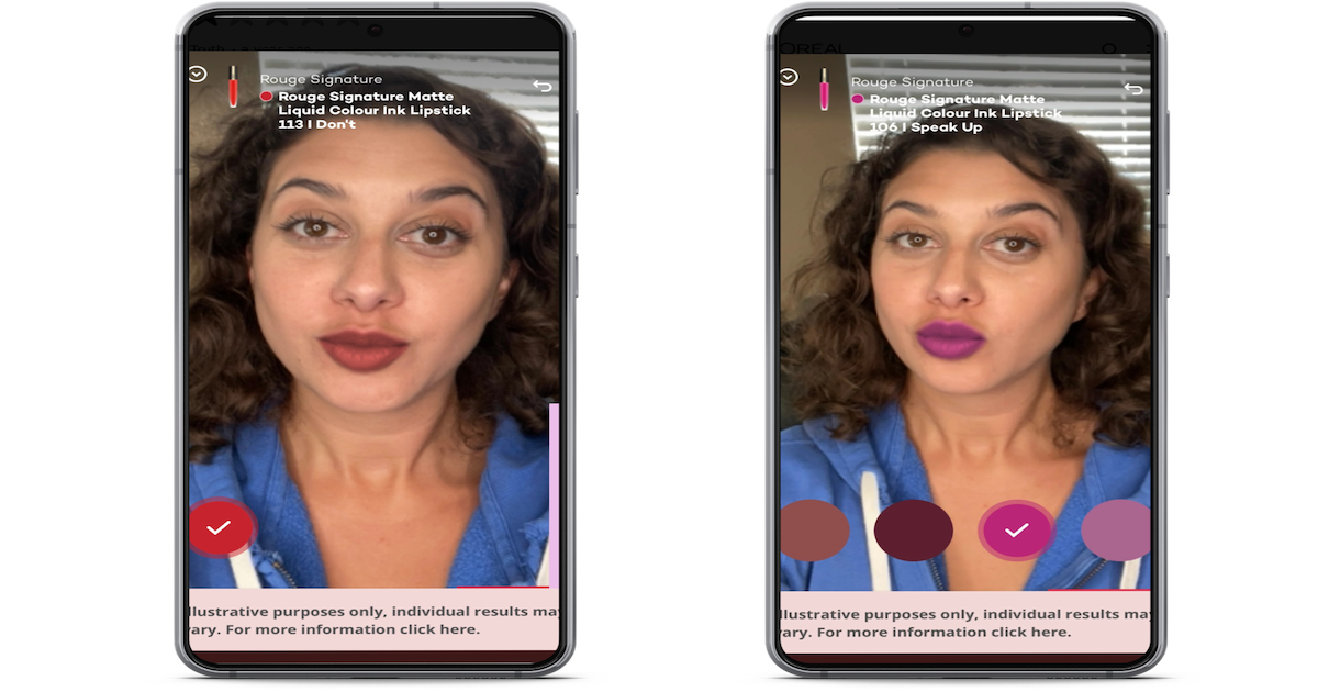 L’Oréal users try on makeup virtually