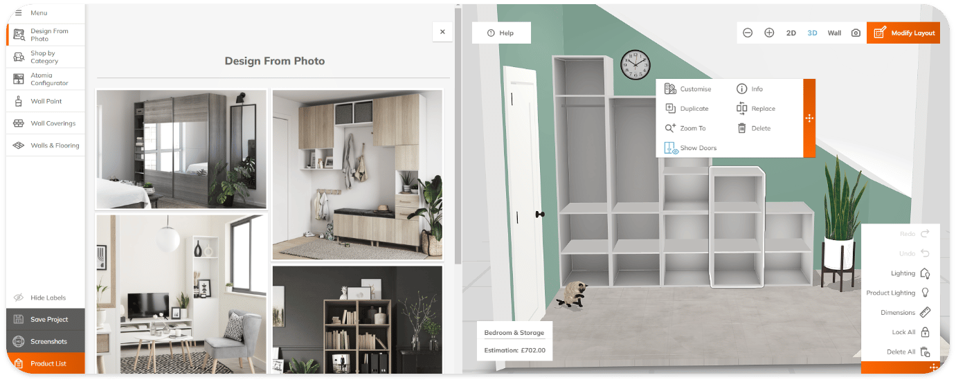 3D Room Planner with Design from Photo
