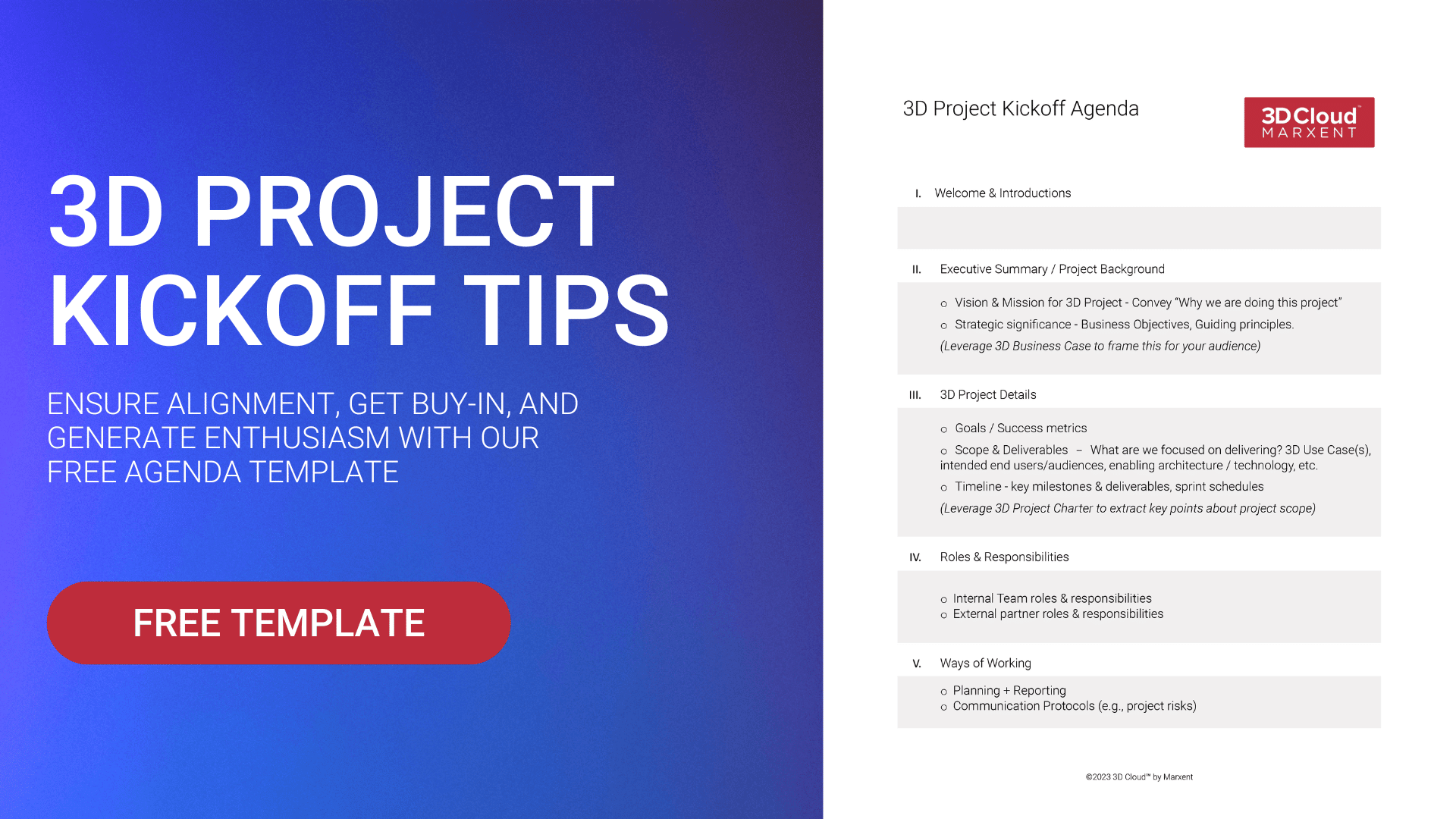 3D Project Kickoff Tips - Free Kickoff Agenda Template