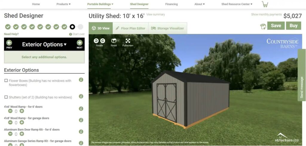 Countryside Barns 3D product configurator