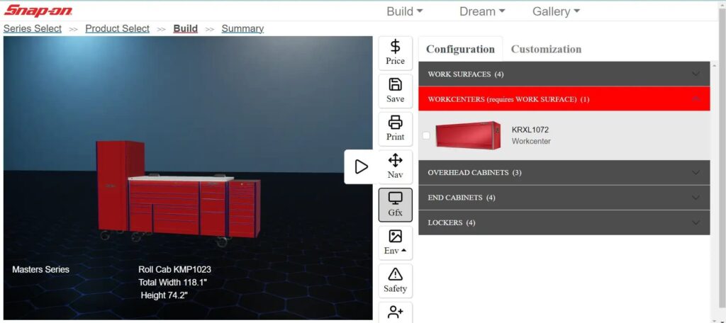 Snap-on Visual product configurator